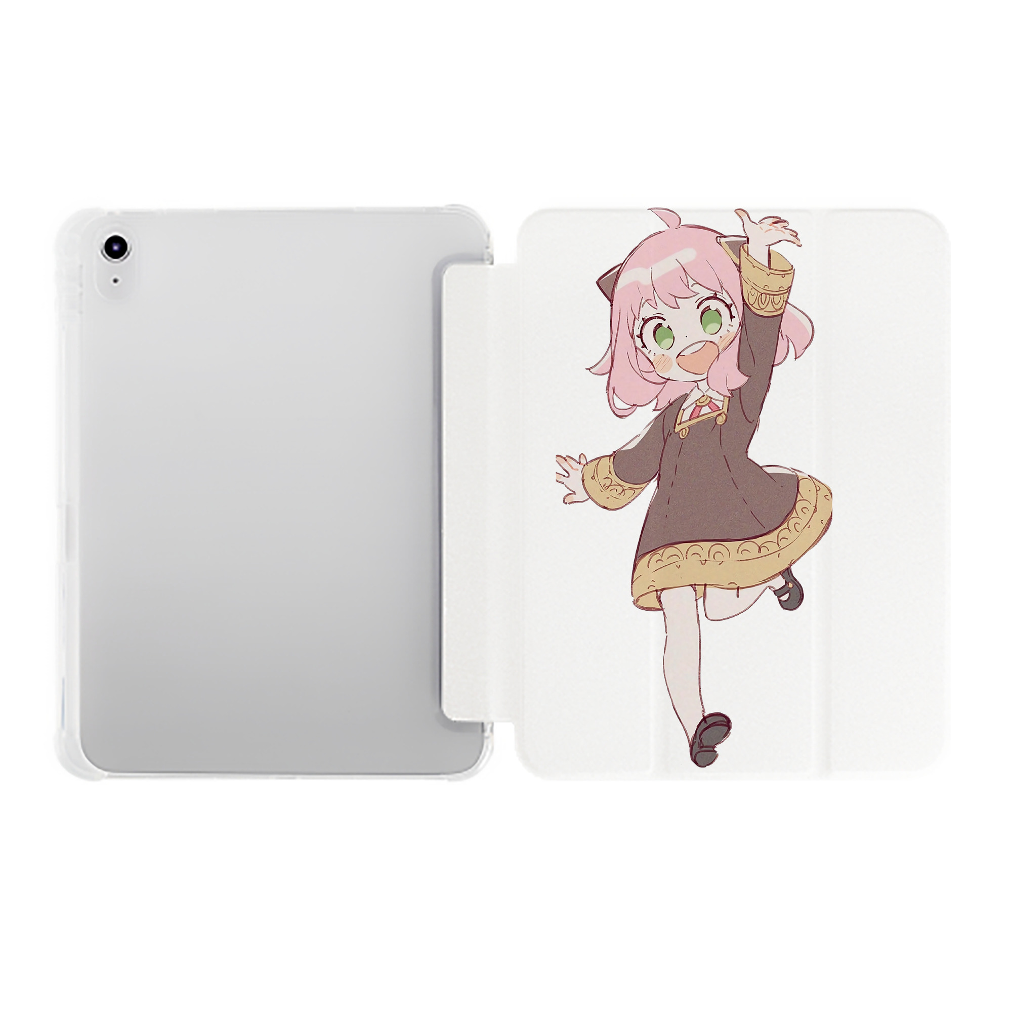 （画像用） SPY×FAMILY间谍家家酒 IPad ケース ペン収納付き 三つ折りスタンド PUレザー×シリコン 対応機種9.5/10.5/10.9インチ